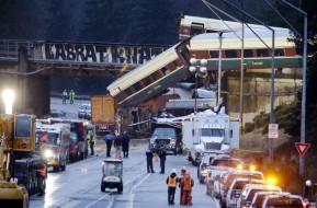 Derailed Amtrak Train Traveling 80 MPH in 30 MPH Zone